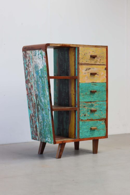 Retro design ladekast kleurrijk 86611
